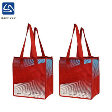 Insulated reusable large hot cold thermal tote bag with zipper closure